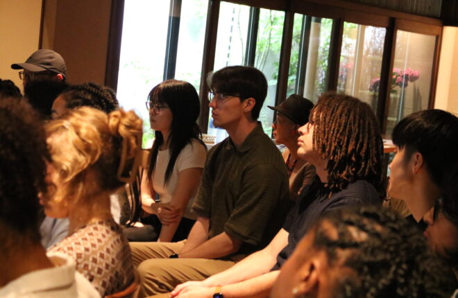 ノースカロライナ大学シャーロット校 学生視察– 由縁別邸 代田 (企画・設計・運営の三位一体。UDS独自の組織や取り組みに、熱心に耳を傾けてくださいました。)